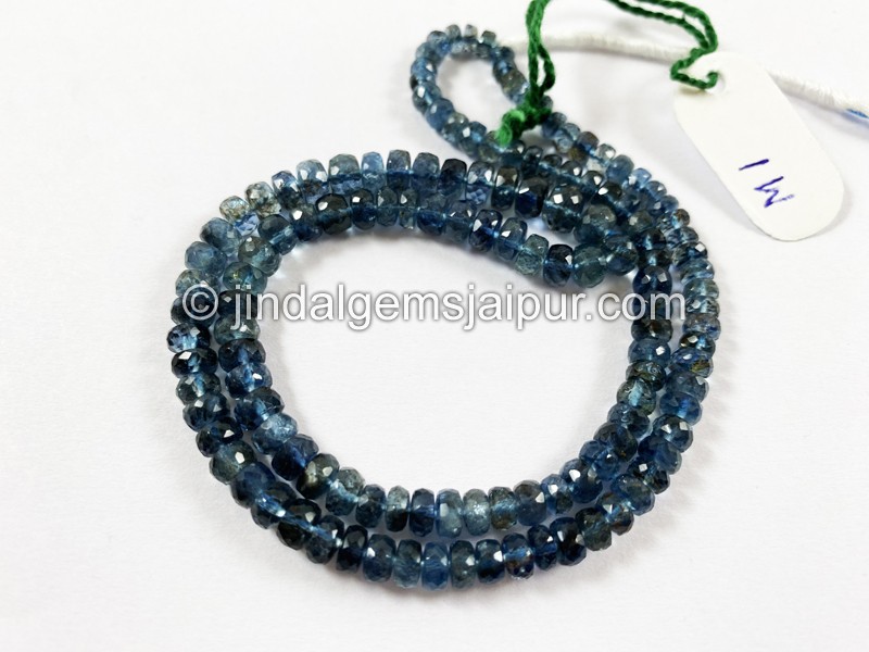 Santa Maria Moss Aquamarine Faceted Roundelle Beads